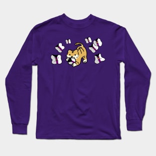 Demisexual Flag of Cute Tiger with Flower Drop Long Sleeve T-Shirt